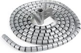 Guide-câble gris - Bande spirale - Tuyau de câble - Longueur 3 mètres | Diamètre 10mm | Ensemble 3 pièces