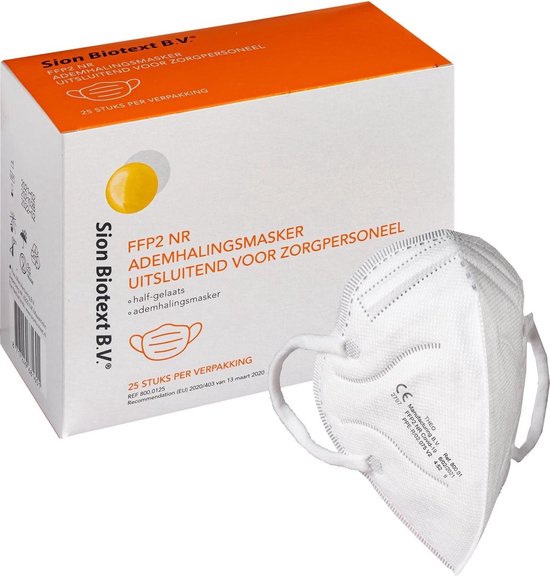 Foto: Ffp2 nr sion biotext mondmasker voordeelverpakking 25 stuks x 2