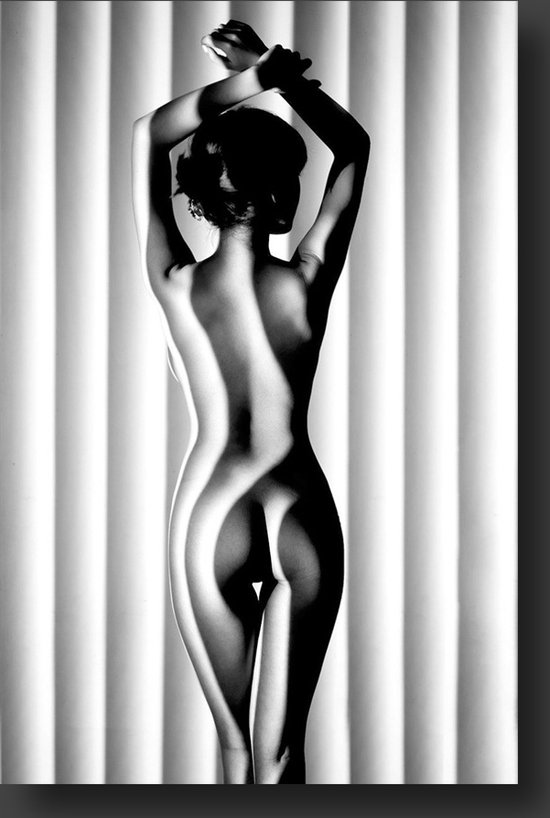 strip sexy lady schilderij op plexiglas 60x90cm