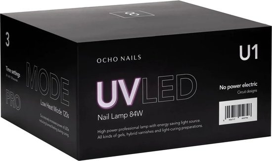 Ocho Nails 8 Led Uv Lamp Black 84W