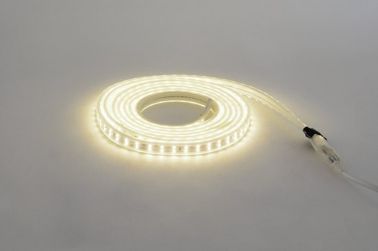 5M - LED strip -Lichtstrip met aansluiting- Directe 220V aansluiting - Dimbaar - Geen driver nodig - Keuken - Slaapkamers - Woonkamers-IP67 Waterdicht-100cm(1M)- 120Led/1meter- 16W/1meter - 1920Lumen -4200K Wit licht