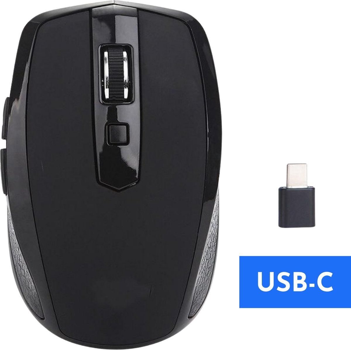 TOJ Draadloze Ergonomische Muis - USB-C Ontvanger - Zwart