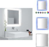 vidaXL Wandspiegel Betongrijs 40x8.5x37 cm - RGB-licht - Bewerkt hout en acryl - Badkamerkast