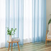halfdoorzichtig, vintage, decoration curtain -55W x 96L Fabric Blue