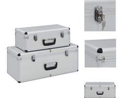vidaXL Opbergkist - Opbergkisten - Kist - Kisten - Opbergkoffers 2 st aluminium zilverkleurig