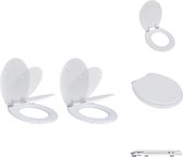 vidaXL Toiletbril - MDF - Soft-close - Wit - 45 x 36 x 5 cm - Verstelbare scharnieren - Set van 2 - Toiletbril
