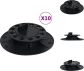 vidaXL - Stelvoeten - Verstelbaar - 25-40 mm - Zwart - Polypropyleen - 10 stuks - Vloer