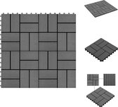 vidaXL HKC Terrastegel Grijs 30x30 cm - In elkaar grijpend - Waterbestendig - 1m² - 11 tegels - Vloer