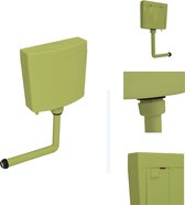 Réservoir de toilettes vidaXL - vert olive - polypropylène - 37,2 x 12,3 x 35,5 cm - volume de chasse 3/6 L - 2 boutons de chasse d'eau - facile à installer - Réservoir