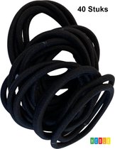 *** 40 stuks Elastiekjes - Haar elastiek - Zwart - Haar accessoires - Haarstyling - Elastiekjes voor paardenstaart - One size