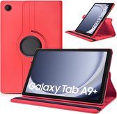 Hoes Geschikt voor Samsung Galaxy Tab A9 Plus hoes – 360° draaibaar tablethoes – Rood