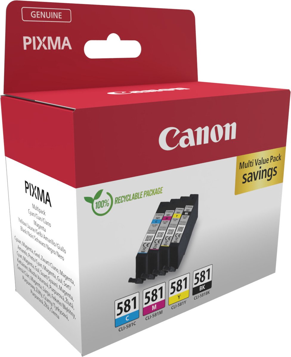 Canon 2103C007 inktcartridge 4 stuk(s) Origineel Zwart, Cyaan, Magenta, Geel