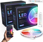 Lideka - Bande LED intelligente - Paquet de 3 + 5 mètres - Siècle des Lumières RVB - Auto-adhésif - Changement de couleur - IP65