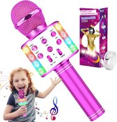 Draadloze Speelgoed Microfoon - met Knipperende Kleurrijke LED Verlichting - Karaoke Microfoon voor Meisjes - Uitstekende Geluidskwaliteit
