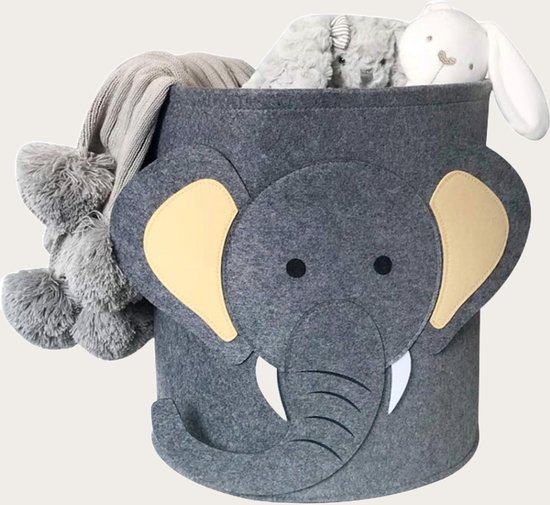 By Maes - Panier à jouets Enfants - Éléphant - Panier de rangement Chambre d'enfant - Magasin de Jouets - Coffre à jouets