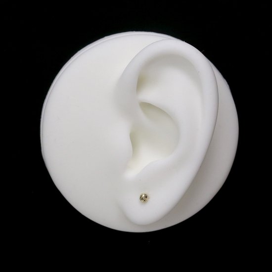 Nouveau Bling Gold 9NBG 0001 Boucle D'oreille Sphère - Usiné - 3mm - Or