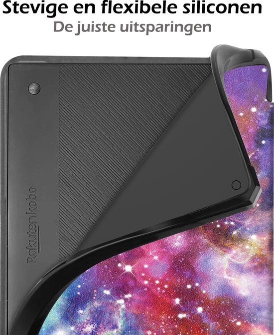 Hoesje Geschikt voor Kobo Elipsa 2E Hoes Book Case Trifold - Hoes Geschikt voor Kobo Elipsa 2E Hoesje Book Cover Met Screenprotector - Galaxy van Hoesje  — afbeelding 5