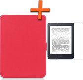 Étui adapté pour Kobo Nia Sleepcover Book Case avec protecteur d'écran - Kobo Nia Hoes Book Cover - Rouge