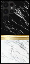 Smartphonica Telefoonhoesje voor Samsung Galaxy S23 Ultra marmer look - backcover marmer hoesje - Zwart Wit / TPU / Back Cover geschikt voor Samsung Galaxy S23 Ultra