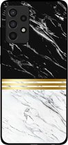 Smartphonica Phone case pour Samsung Galaxy A52s 5G aspect marbre - Coque arrière en marbre - Zwart Wit / TPU / Back Cover adapté pour Samsung Galaxy A52s 5G