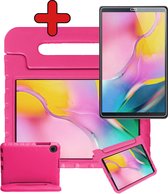 Hoes Geschikt voor Samsung Galaxy Tab A 10.1 2019 Hoes Kinder Hoesje Kids Case Cover Kidsproof Met Screenprotector - Hoesje Geschikt voor Samsung Tab A 10.1 2019 Hoesje Kinder Hoesje - Roze