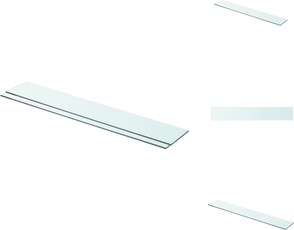 VidaXL Schap Gehard Glas 80 x 12 cm Transparant 8 mm Wandsteun