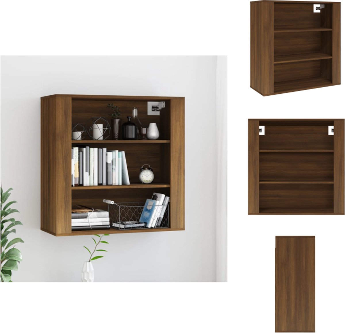 VidaXL Wandkast Bruineiken 80x33x80 cm Praktisch en decoratief Keukenkast