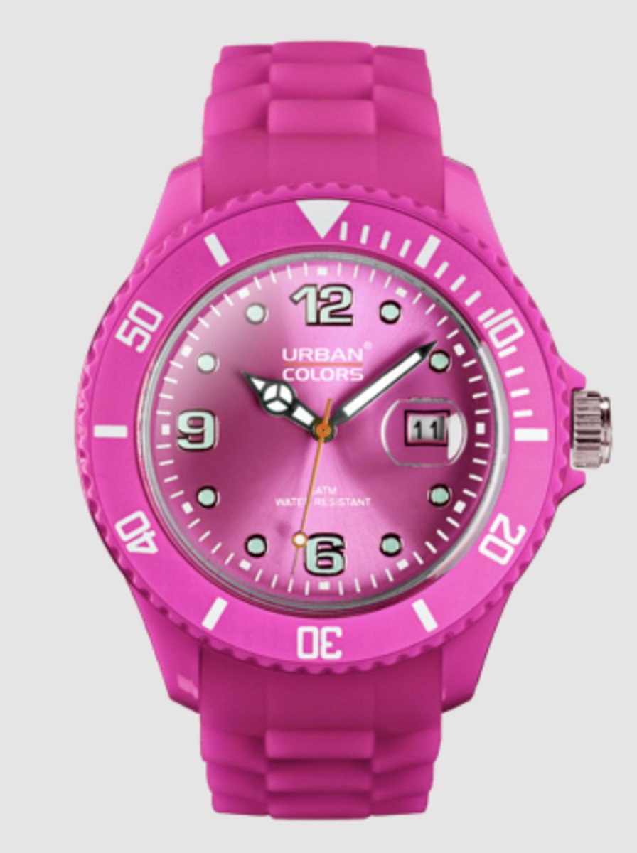 URBAN COLORS Horloge Roze / Pink - Inclusief luxe verpakking