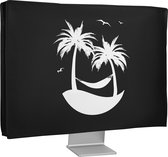 kwmobile hoes geschikt voor 20-22" Monitor - beschermhoes voor beeldscherm - ontspannende hangmat design - zwart / wit