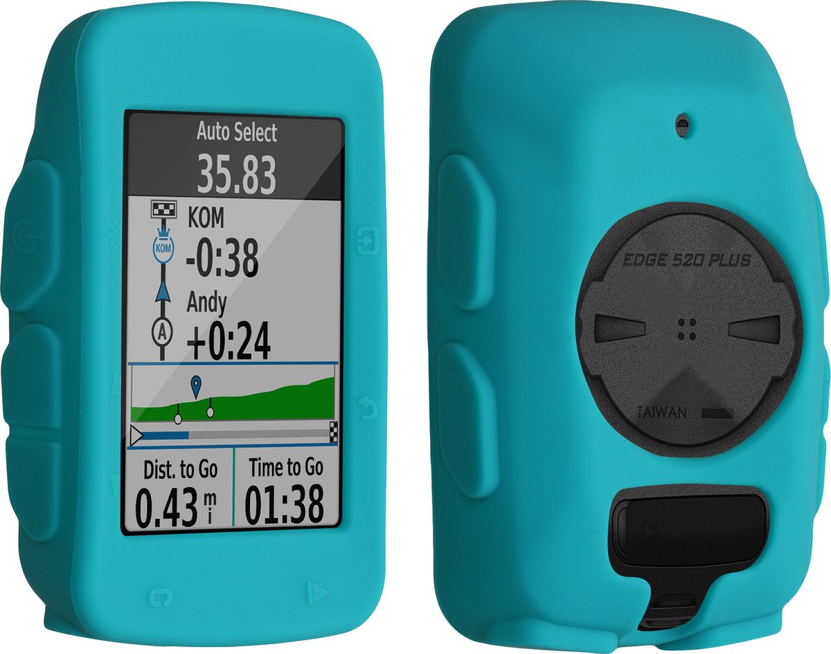 kwmobile hoes geschikt voor Garmin Edge 520 - Siliconen beschermhoes voor fietsnavigatie - stralend blauw