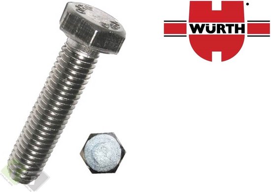 zeskant tapbout van wurth - bouten - bout m8 x 70 mm - 3 doosjes a 50 stuks