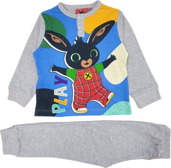 BING Bunny pyjama - 100% katoen - Bing Play pyama - grijs