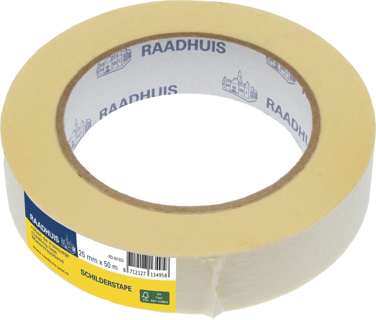 Raadhuis schilderstape - 25mm x 50m - papier - universeel - RD-351322