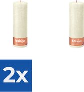 Bolsius Stompkaars Rustiek Soft Pearl - 30 cm / ø 10 cm - Voordeelverpakking 2 stuks