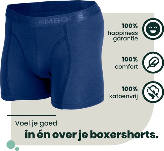 Boxers en Bamboe | Sous-vêtements en Bamboe  | Boxers anti-transpiration | Boxers sans coutures | 2 Paires - Bleu Marine | Taille : XL | Merk: Bamboosa