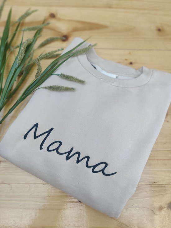 Pull maman - pull brodé - beige - maman