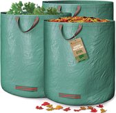 3 x tuinafvalzakken met handgrepen, 272 liter, hoge inhoud, uv-bestendig en waterafstotend, herbruikbare en stabiele tuinzakken