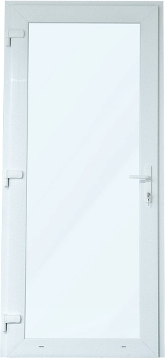 Kunststof Deur | PVC Deur - 98 x 215 Volledig Glas - Rechtsdraaiend (klink links van binnen)