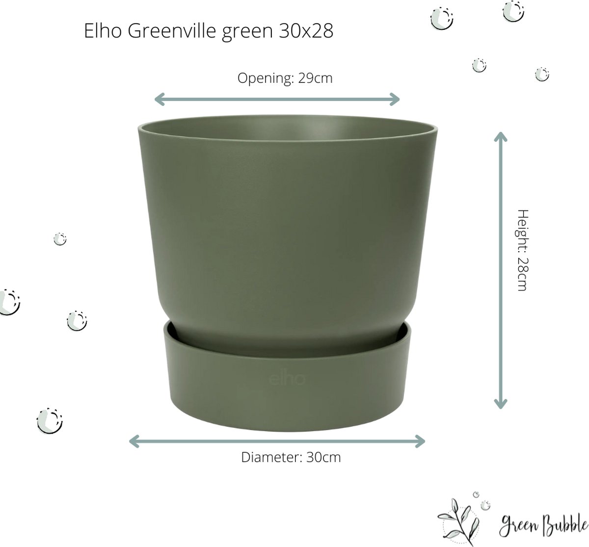 Green Bubble - Kentia palm inclusief elho greenville groen - 180cm