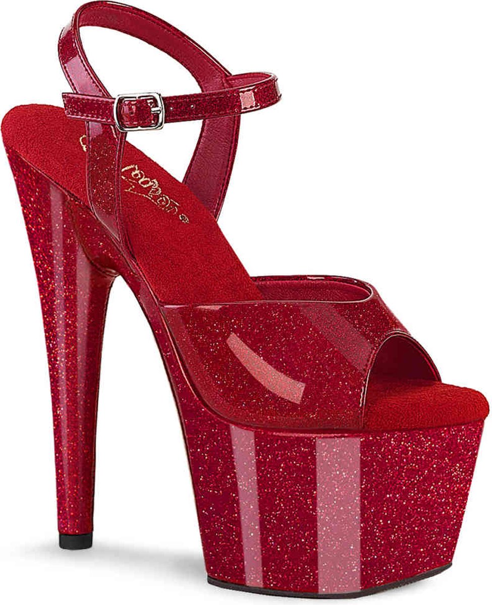 Pleaser - ADORE709GP Sandaal met enkelband - US 13 - 44 Shoes - Rood