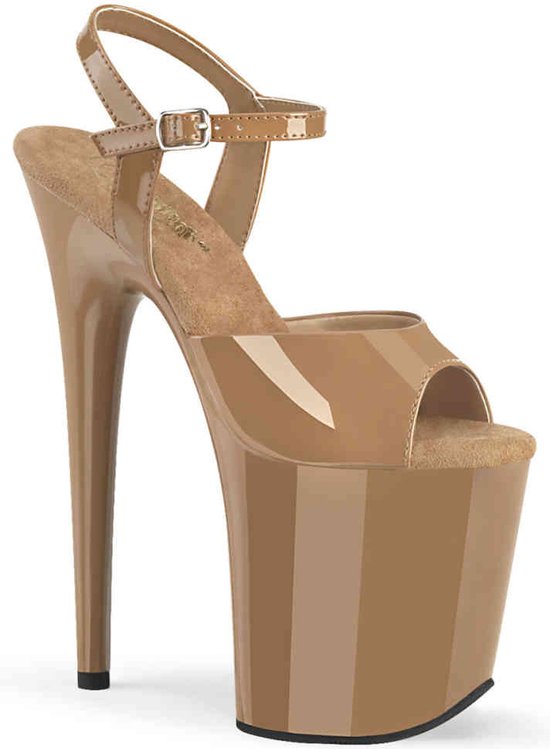 Pleaser - FLAMINGO-809 Sandaal met enkelband, Paaldans schoenen - US 13 - 44 Shoes - Beige