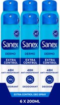 Bol.com Sanex Dermo Extra Control 48h Anti-transpirant Spray - Voordeelverpakking - 6 x 200ml aanbieding