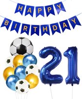Ballon numéro 21 | Snoes Champions Voetbal Plus - Forfait Ballons | Blauw et Or