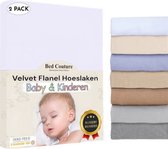 Bed Couture Velvet Flanel Kinder Hoeslaken - 100% Katoen Extra zacht en Warm - Junior - 70x140 Cm - Wit