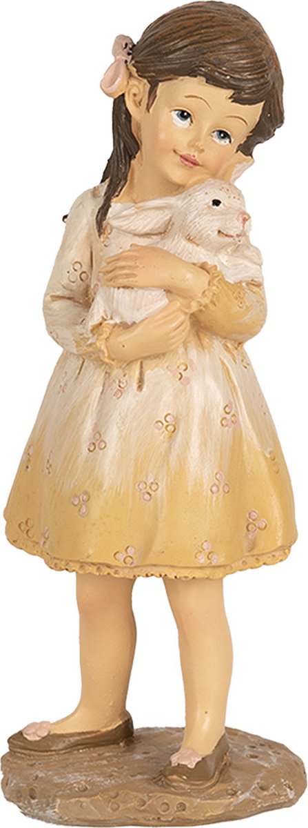 Beeld Meisje 15 cm Beige Polyresin