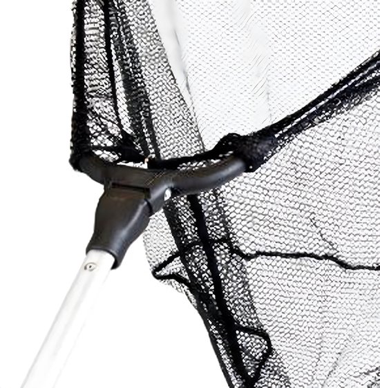 Eurocatch Telescopic Rubber Landingnet - Schepnet - 60 x 60 cm - Visnet - Aluminium 2.5m - Vijver Schepnet - Zwembad - Schepnet - Opklapbaar - Uitschuifbaar van Eurocatch — afbeelding 2