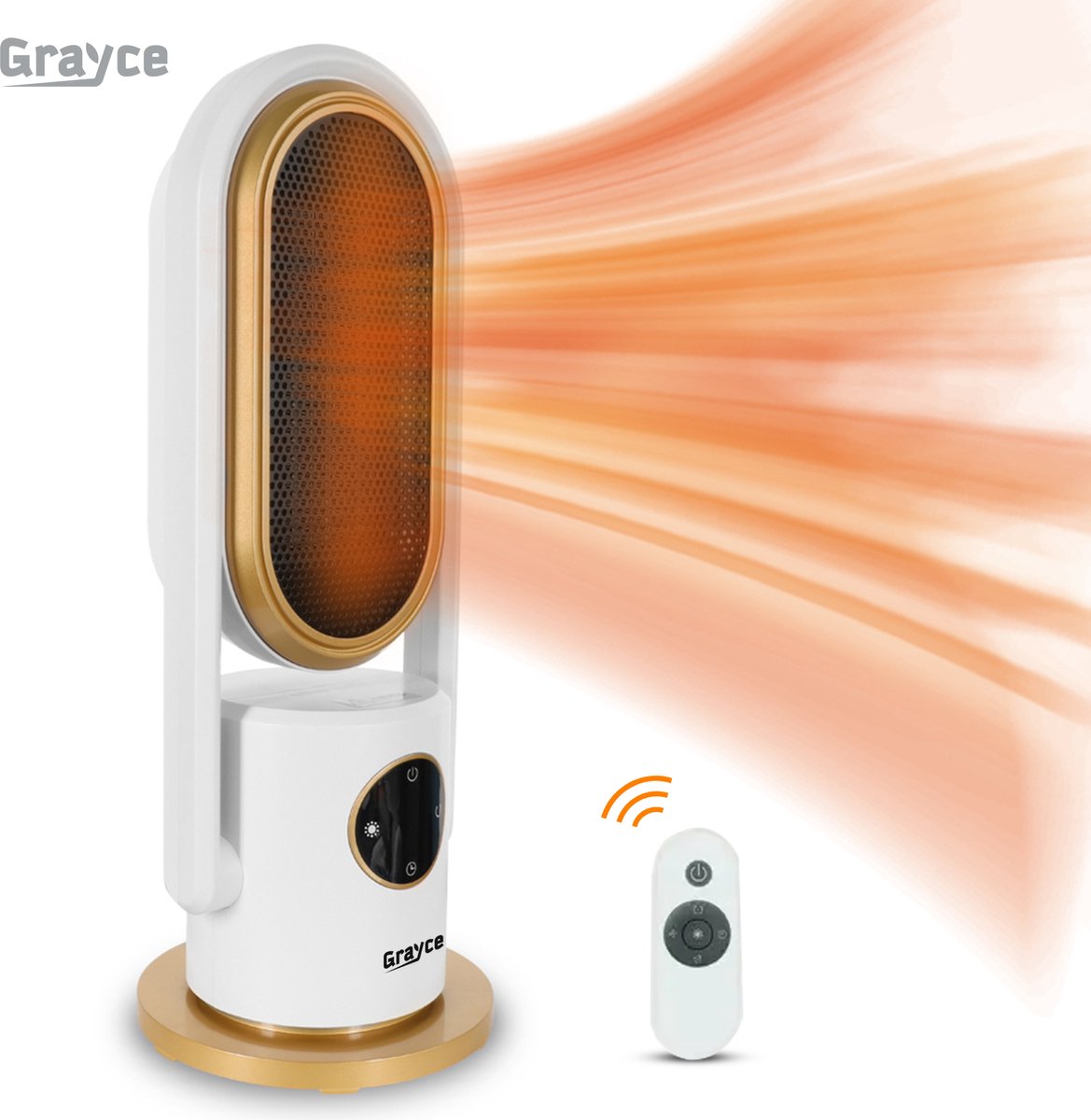 Grayce Elektrische Terrasverwarmer – Heater voor binnen - Hete en koele lucht functie - Elektrische Verwarming - Luxe Edition incl. Afstandsbediening