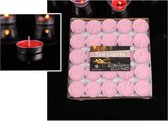 IBBO Shop - 50x bougies chauffe-plat - Rose - Bougies chauffe-plat - 3,5x0,9 cm - 2,5 heures