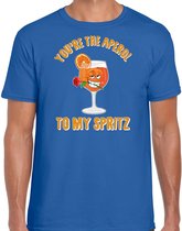 Bellatio Decorations Apres ski t-shirt heren - aperol to my spritz - blauw - apres ski/wintersport L