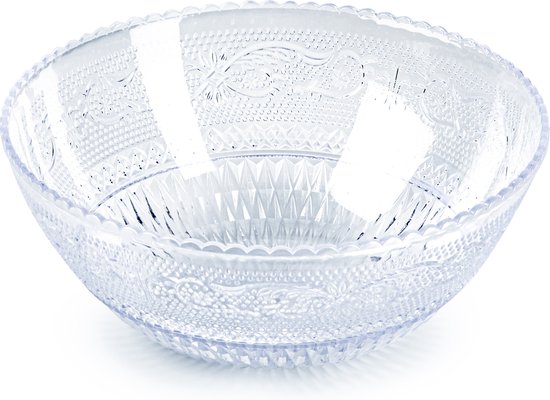 PlasticForte Plat/bol - 6x - style cristal - plastique - 13,5x5